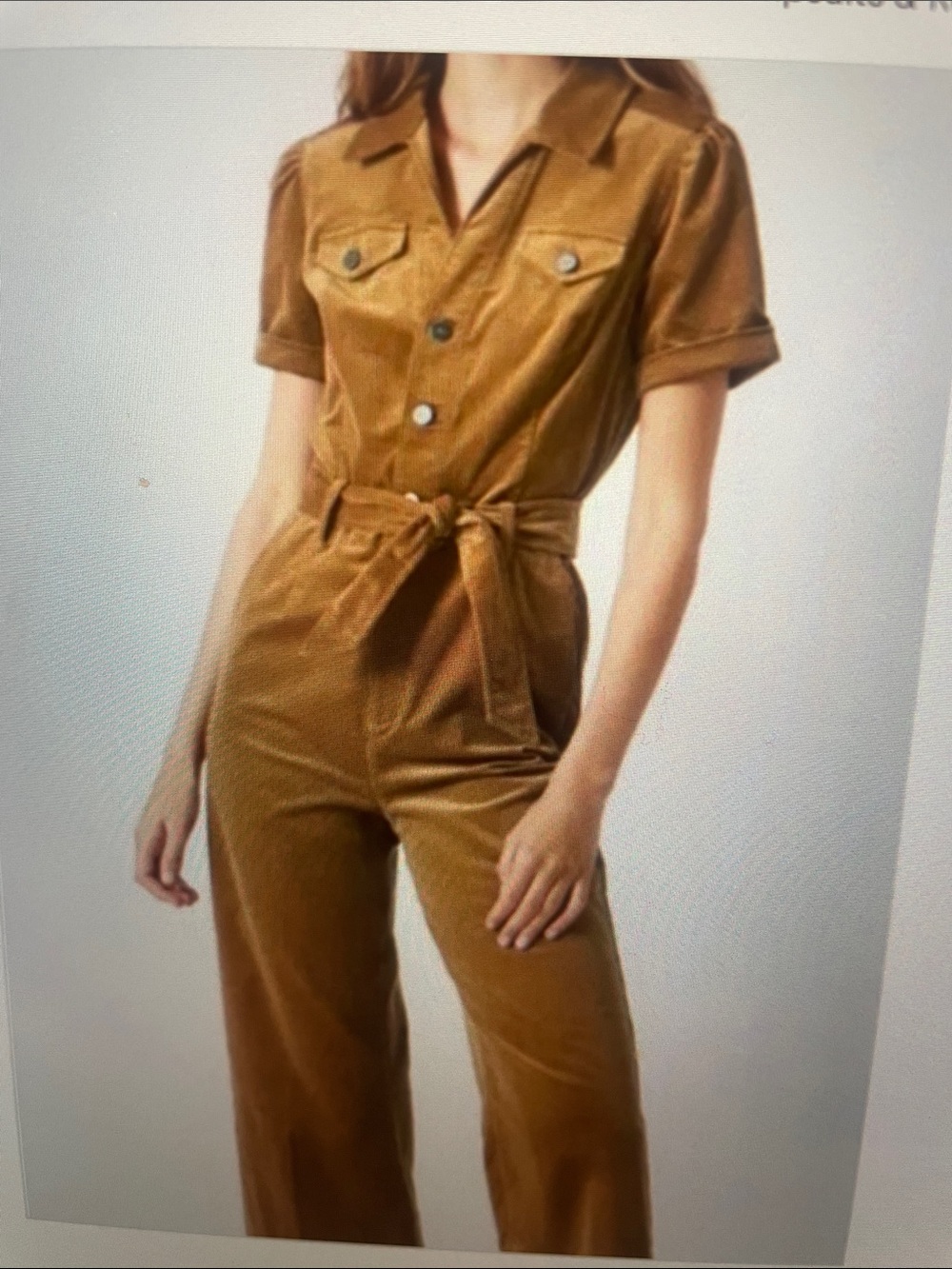 Paige Anessa brown corduroy jumpsuit sz 8
